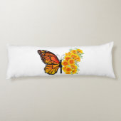 Bloem Vlinder met Gele California Klaproos Lichaamskussen (Achterkant)