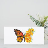 Bloem Vlinder met Gele California Klaproos Menu (Staand voorkant)