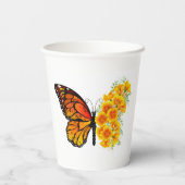 Bloem Vlinder met Gele California Klaproos Papieren Bekers (Achterkant)
