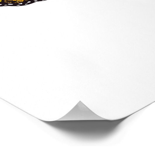 Bloem Vlinder met Gele California Klaproos Poster (Hoek)