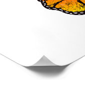 Bloem Vlinder met Gele California Klaproos Poster (Hoek)