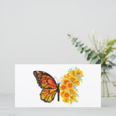 Bloem Vlinder met Gele California Klaproos Save The Date (Staand voorkant)