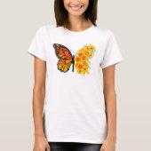 Bloem Vlinder met Gele California Klaproos T-shirt (Voorkant)