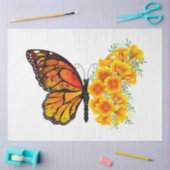 Bloem Vlinder met Gele California Klaproos Tissuepapier (Craft)