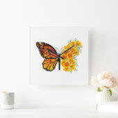 Bloem Vlinder met Gele California Klaproos Vierkante Klok (Huis)