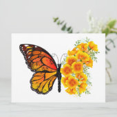 Bloem vlinder met gele Californische pap Aankondiging (Staand voorkant)
