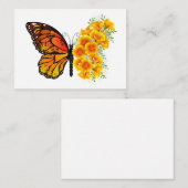 Bloem vlinder met gele Californische pap Advieskaart (Voorkant / Achterkant)