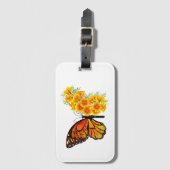 Bloem vlinder met gele Californische pap Bagagelabel (Voorkant (verticaal))