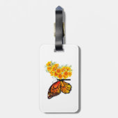 Bloem vlinder met gele Californische pap Bagagelabel (Achterkant verticaal)