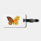 Bloem vlinder met gele Californische pap Bagagelabel (Achterkant horizontaal)
