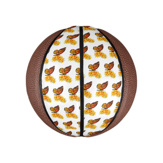 Bloem vlinder met gele Californische pap Basketbal (Verticaal)
