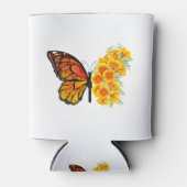 Bloem vlinder met gele Californische pap Blikjeskoeler (Voorkant)