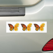 Bloem vlinder met gele Californische pap Bumpersticker (Op auto)