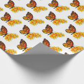 Bloem vlinder met gele Californische pap Cadeaupapier (Hoek)