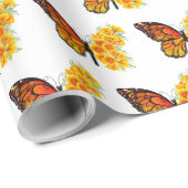 Bloem vlinder met gele Californische pap Cadeaupapier (Rol Hoek)