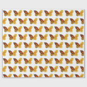 Bloem vlinder met gele Californische pap Cadeaupapier (Vlak)