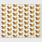 Bloem vlinder met gele Californische pap Cadeaupapier (Vlak)