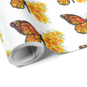 Bloem vlinder met gele Californische pap Cadeaupapier (Rol Hoek)