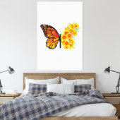 Bloem vlinder met gele Californische pap Canvas Afdruk (Insitu (Slaapkamer))