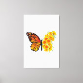 Bloem vlinder met gele Californische pap Canvas Afdruk (Voorkant)