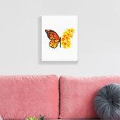 Bloem vlinder met gele Californische pap Canvas Afdruk (Insitu (Woonkamer))