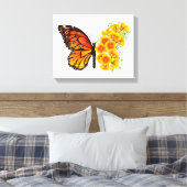 Bloem vlinder met gele Californische pap Canvas Afdruk (Insitu (Slaapkamer))