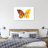 Bloem vlinder met gele Californische pap Canvas Afdruk (Insitu (Slaapkamer))
