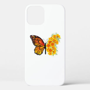 Bloem vlinder met gele Californische pap Case-Mate iPhone Case