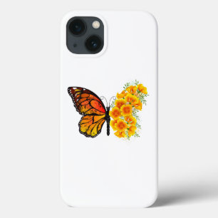 Bloem vlinder met gele Californische pap Case-Mate iPhone Case
