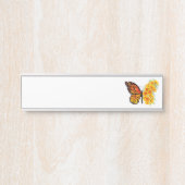 Bloem vlinder met gele Californische pap Deurbordje (Voorkant)