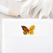 Bloem vlinder met gele Californische pap Etiket (Insitu)