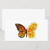 Bloem vlinder met gele Californische pap Feestdagenkaart (Voorkant / Achterkant)