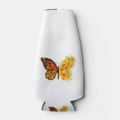 Bloem vlinder met gele Californische pap Flesjeskoeler (Voorkant)