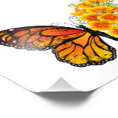 Bloem vlinder met gele Californische pap Foto Afdruk (Hoek)