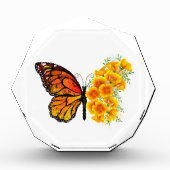 Bloem vlinder met gele Californische pap Fotoblokken (Voorkant)
