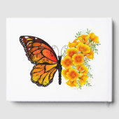 Bloem vlinder met gele Californische pap Gastenboek (Achterkant)