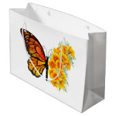 Bloem vlinder met gele Californische pap Groot Cadeauzakje (Achterkant Gekanteld)