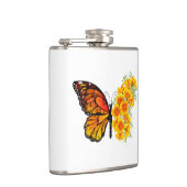 Bloem vlinder met gele Californische pap Heupfles (Rechts)