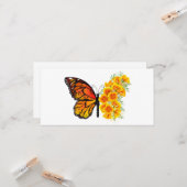 Bloem vlinder met gele Californische pap Kaart (Voorkant / Achterkant in situ)