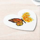 Bloem vlinder met gele Californische pap Kartonnen Onderzetters (Gekanteld)