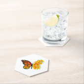 Bloem vlinder met gele Californische pap Kartonnen Onderzetters (Insitu)