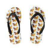 Bloem vlinder met gele Californische pap Kinder Teenslippers (Voetbed)