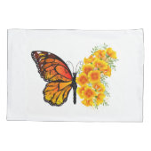 Bloem vlinder met gele Californische pap Kussensloop (Achterkant)