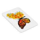 Bloem vlinder met gele Californische pap Magneet (Rechterzijde)