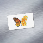 Bloem vlinder met gele Californische pap Magnetisch Visitekaartje (Voorbeeld)