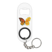 Bloem vlinder met gele Californische pap Mini Flessenopener (Achterkant)