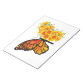 Bloem vlinder met gele Californische pap Notitieblok (Schuin)