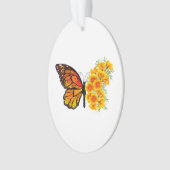 Bloem vlinder met gele Californische pap Ornament (voorkant)