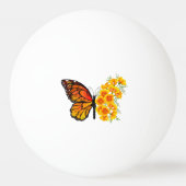 Bloem vlinder met gele Californische pap Pingpongbal (Achterkant)