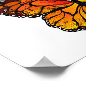 Bloem vlinder met gele Californische pap Poster (Hoek)